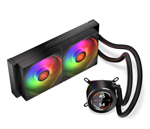 KRUX HydroGlance 240 ARGB LCD 2x120mm KRXE003 - 1362093 - zdjęcie 3